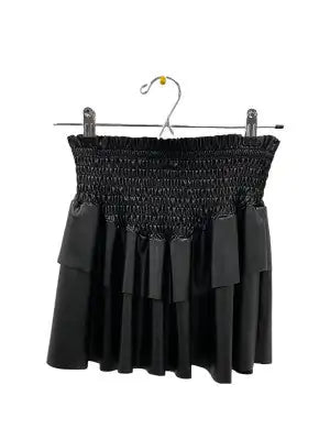 Leather Smock Ruffle Skirt