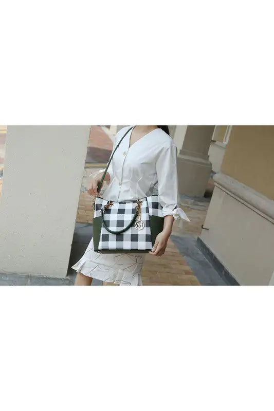 Checker Tote Bag