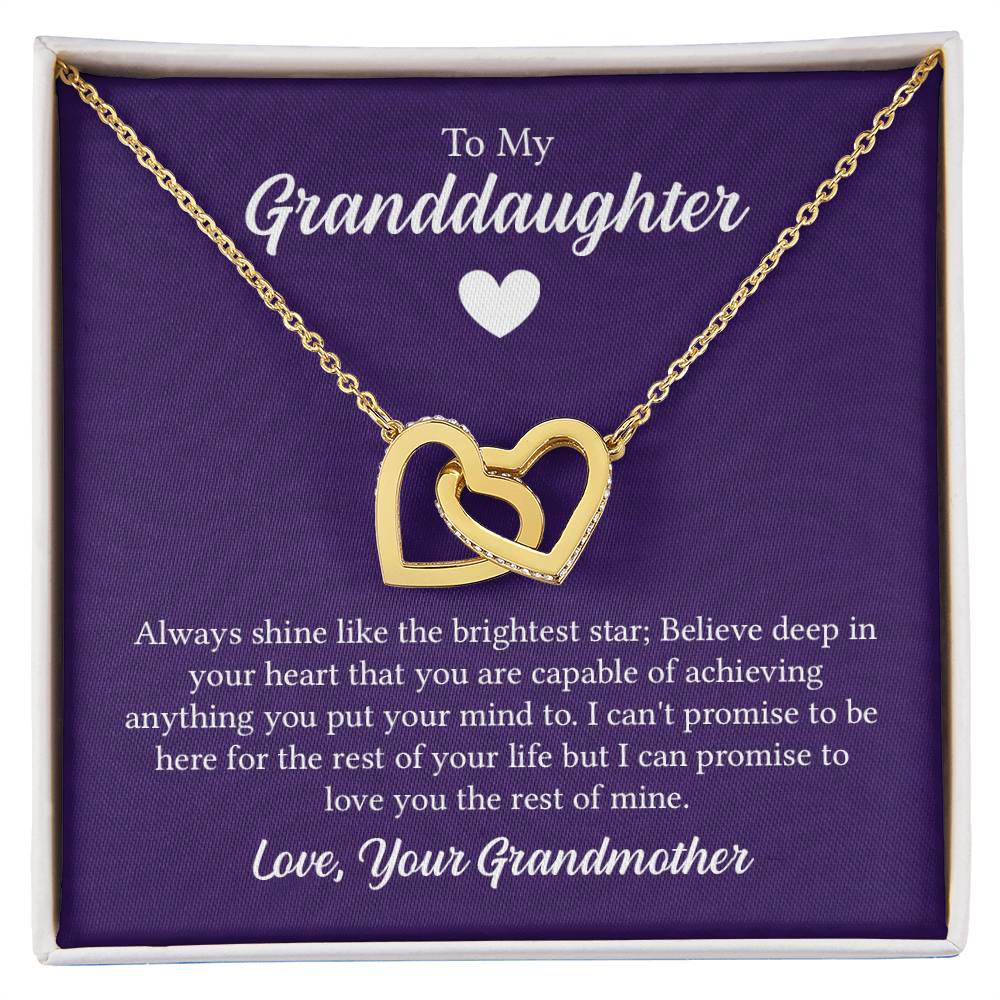 Interlocking Hearts Necklace - For Granddaughter From Grandmother