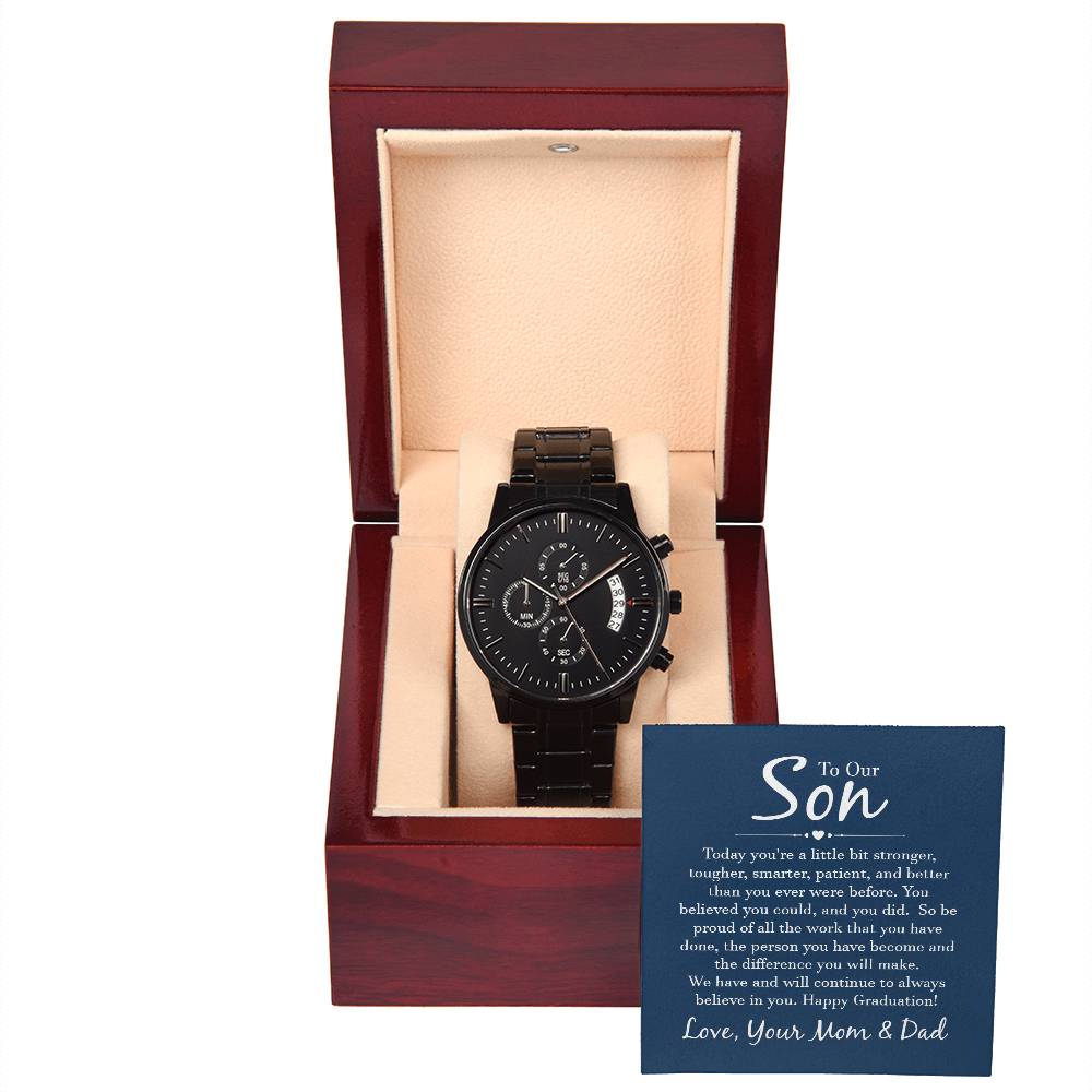 Black Chronograph Watch - For Son From Mom & Dad