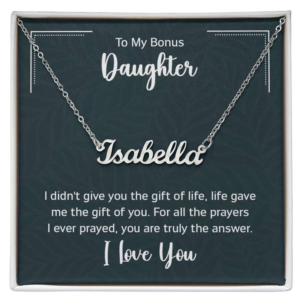 Custom Name Necklace - For Bonus Daughter