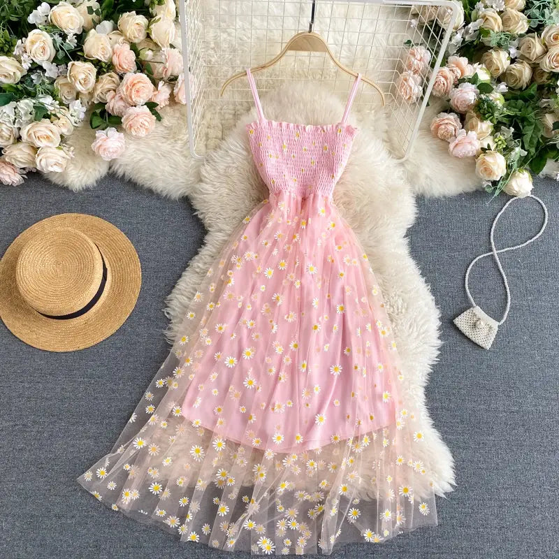 Romantic Floral Beach Dress