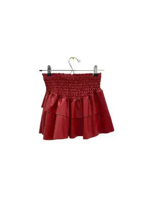 Leather Smock Ruffle Skirt